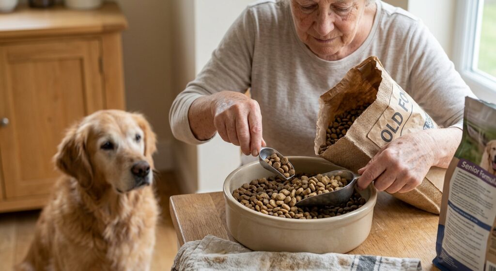 transitioning senior dog to new food