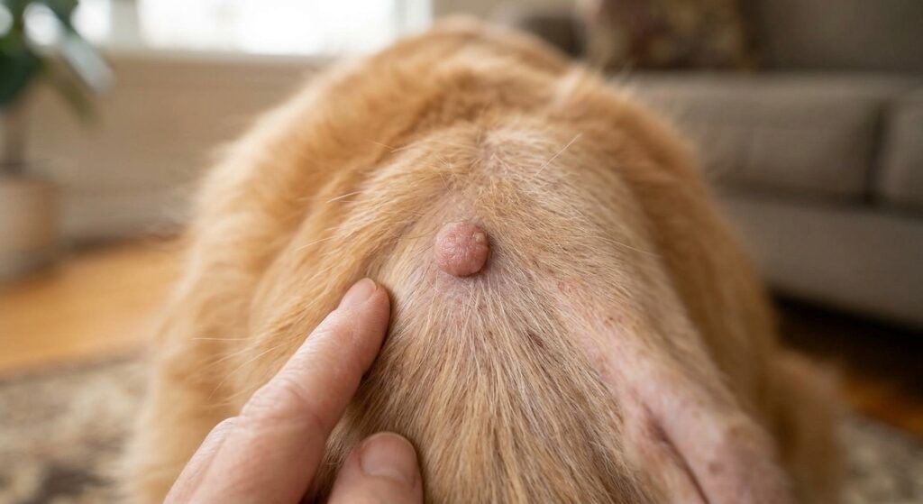 lump on senior dog skin warning signs