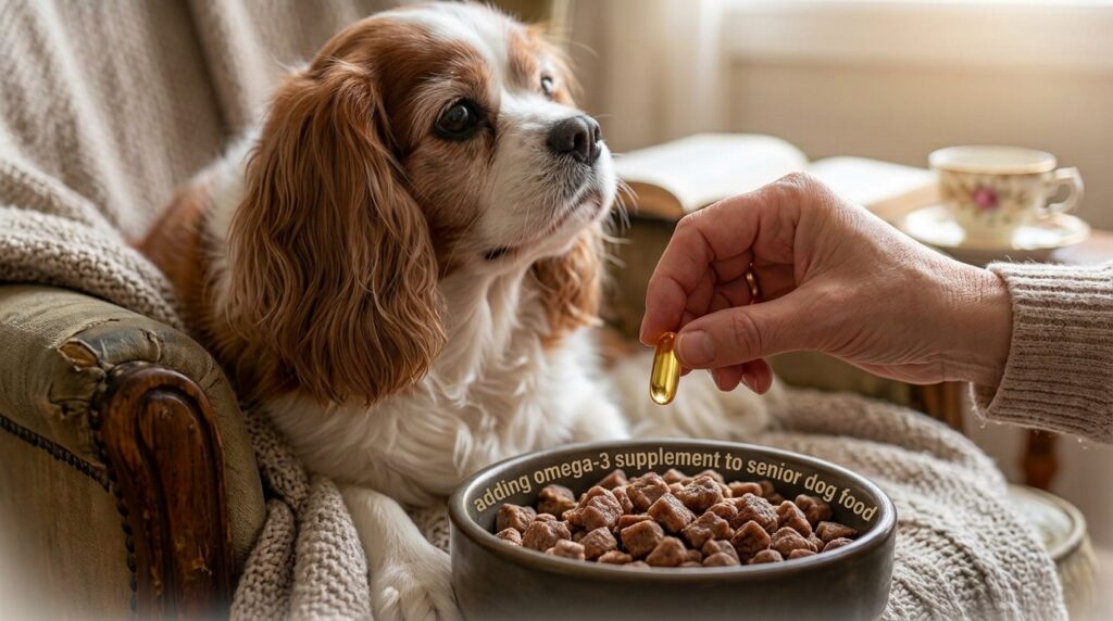 adding omega-3 supplement to sennior dog food