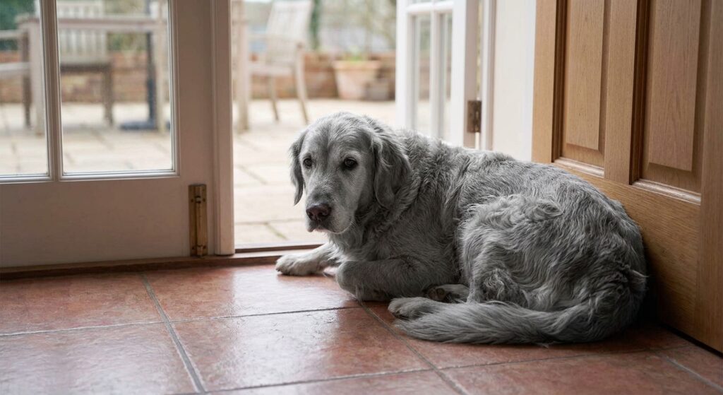 senior dog feeling cold winter